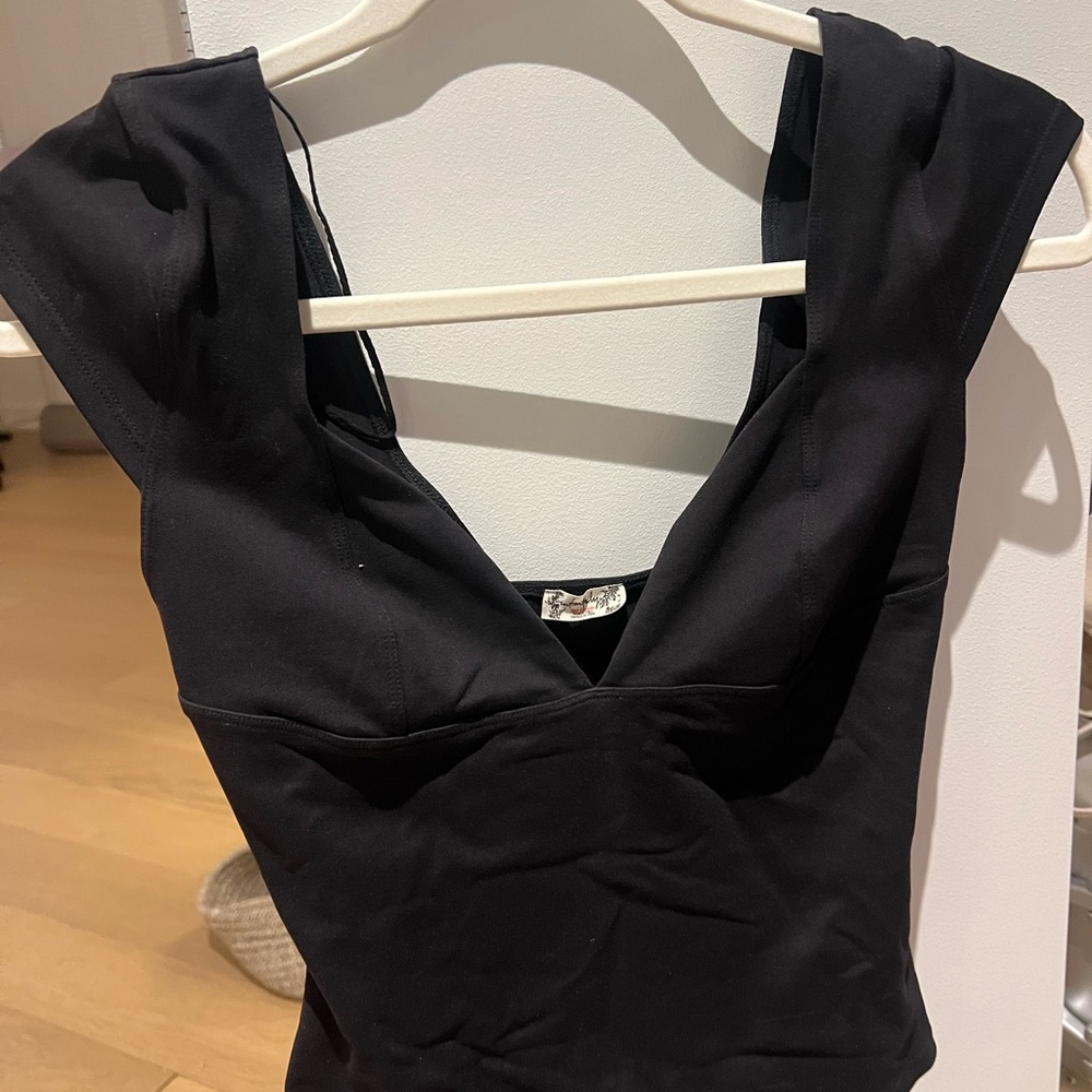 Free people duo corset plunge cami top